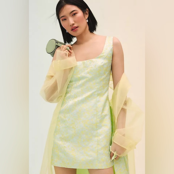 ✨ Anthropologie Jacquard Train Dress Sz 10 - Picture 3 of 6